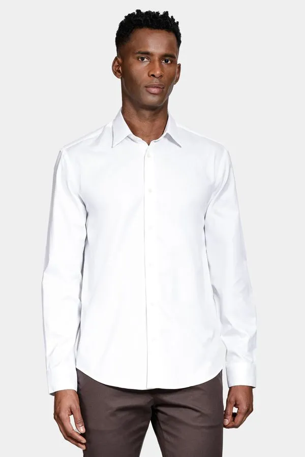 Camisa Regular Fio 100 Egípcio Branco - GG