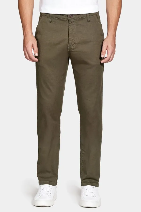 Calça Chino Slim Maquinetada Verde Militar - 38