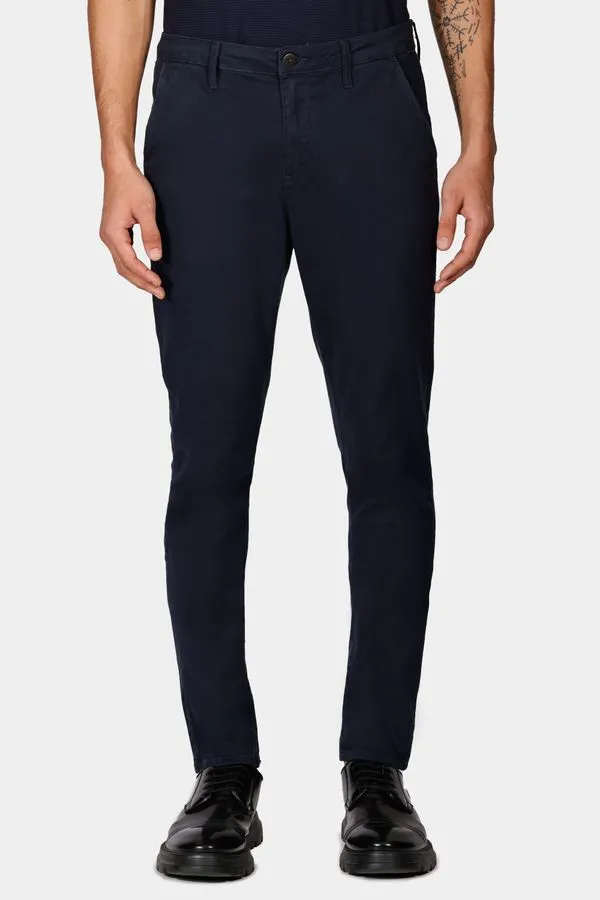 Calça Chino Skinny Sarjada Marinho - 40
