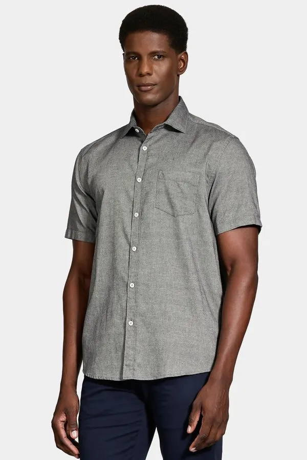 Camisa Manga Curta Algodão Preto - P