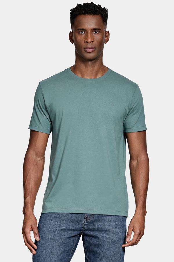 Camiseta Manga Curta Bordado Básica Verde Bandeira - P