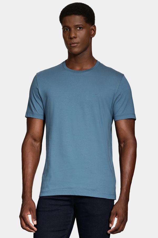Camiseta Manga Curta Algodão Peruano Azul Oceano - PP