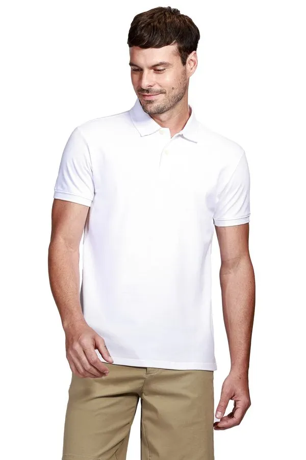 Polo Manga Curta Piquet Espinha de Peixe Branco - M