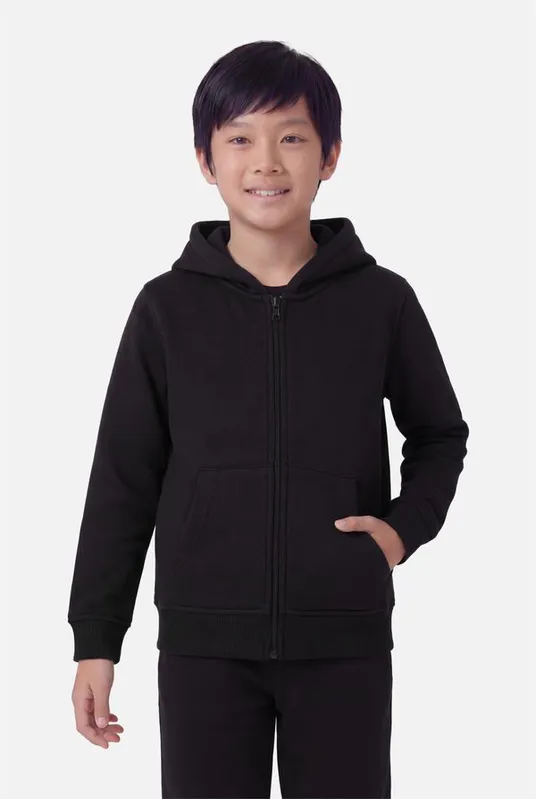 Moletom Infantil Malha Com Zíper Preto - 2