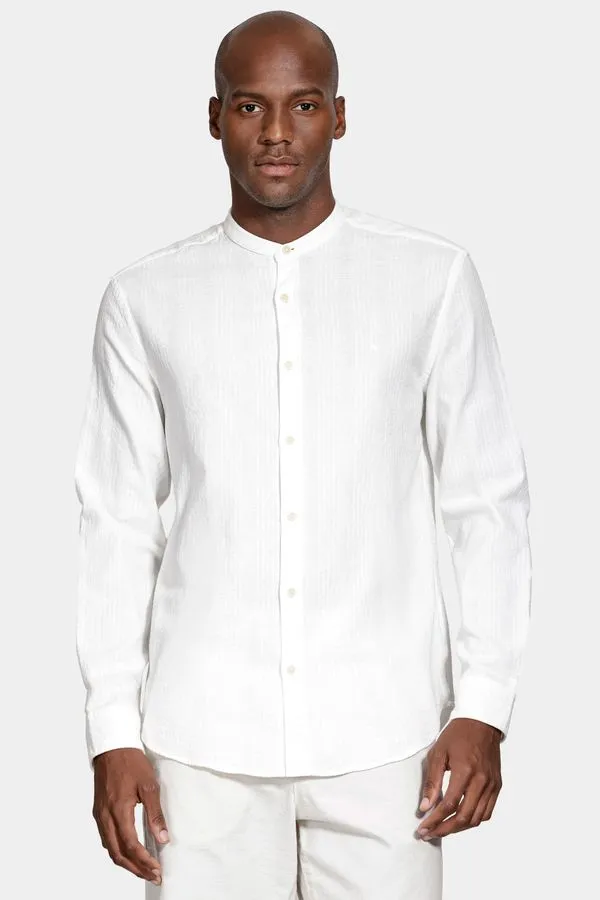 Camisa Manga Longa Regular Maquinetada Listrada Off White - P