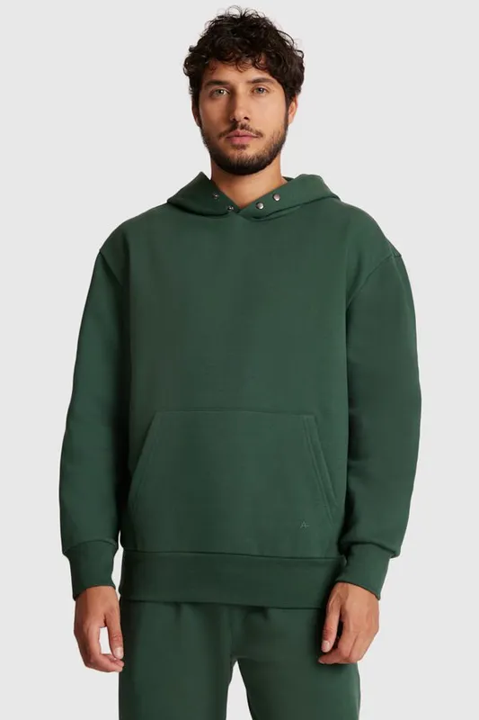 Moletom Com Capuz Liso Verde - M