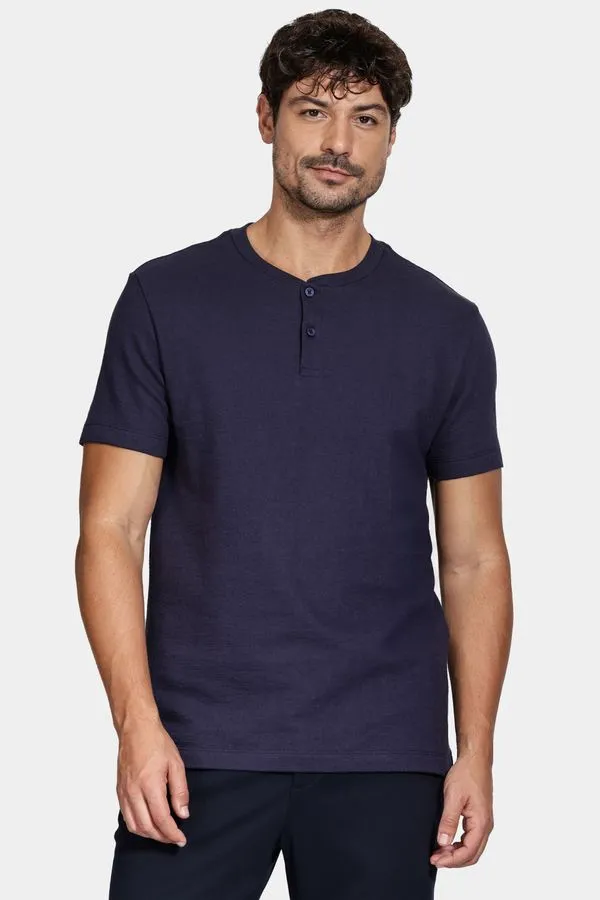Camiseta Manga Curta Malha Portuguesa Tricot Navy - M