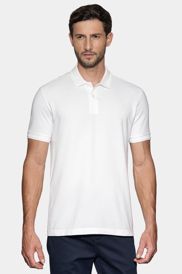 Polo Manga Curta Vista Detalhe Gola Off White - GG