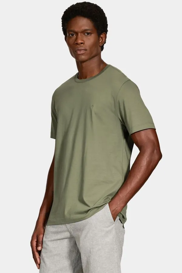 Camiseta Manga Curta Algodão Peruano Verde Floresta 115 - PP