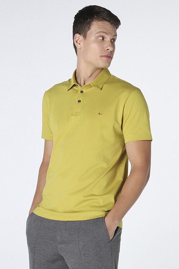 Polo Manga Curta Algodão Pima Amarelo - M