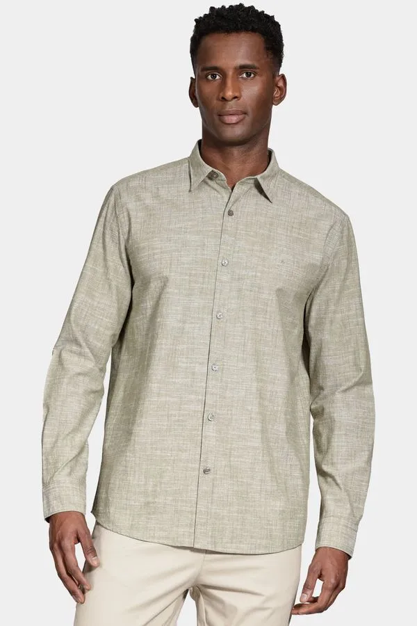 Camisa Manga Longa Slim Flamê Verde Militar - P