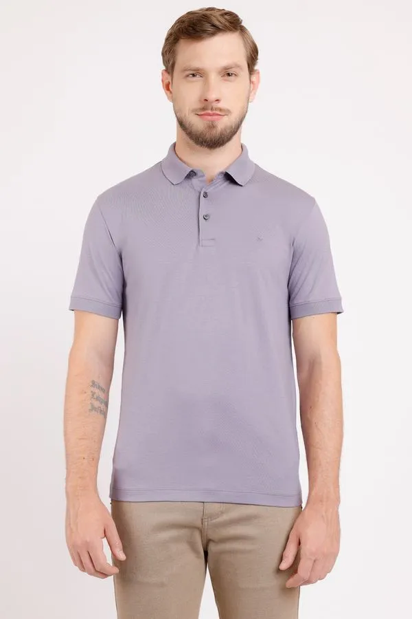 Polo Manga Curta Pima Surton Retilínea Lilás Jacaranda - GG