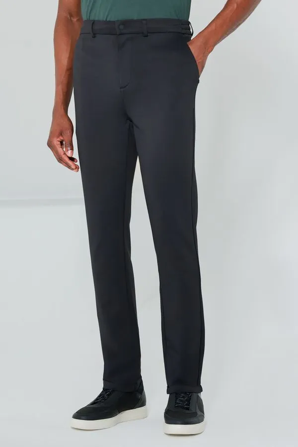 Calça Scuba Super Slim Elástico Lateral Preto - P