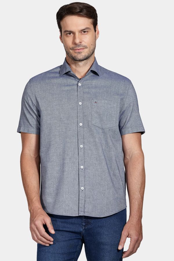 Camisa Regular Bolso Colors Azul Escuro - XGG