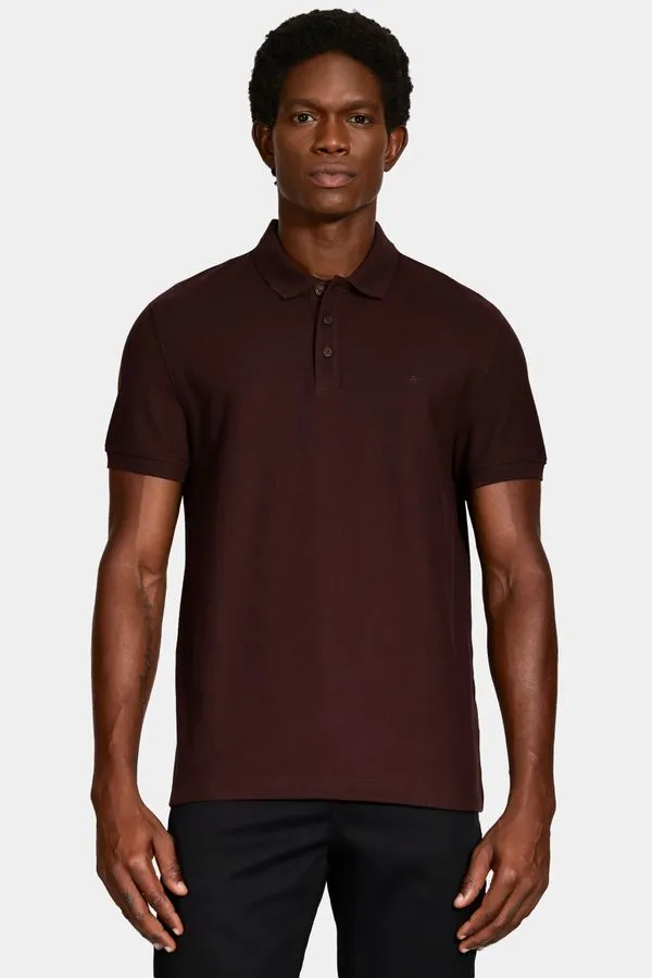 Polo Manga Curta Cotton Piquet Basic Marrom - XGG