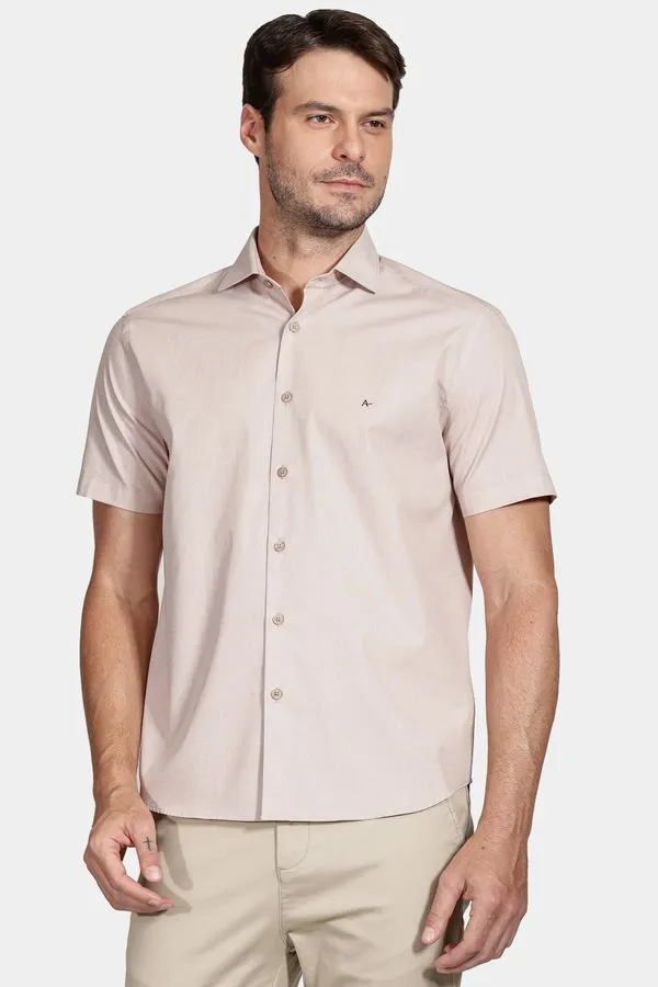 Camisa Regular Fio a Fio Areia - M