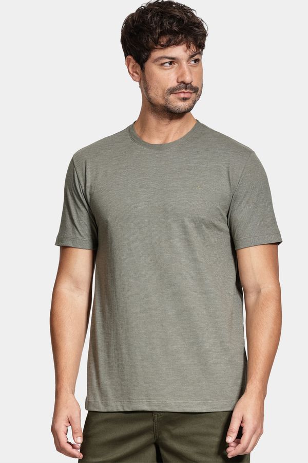 Camiseta Manga Curta Malha Flame Mescla Verde Militar - P