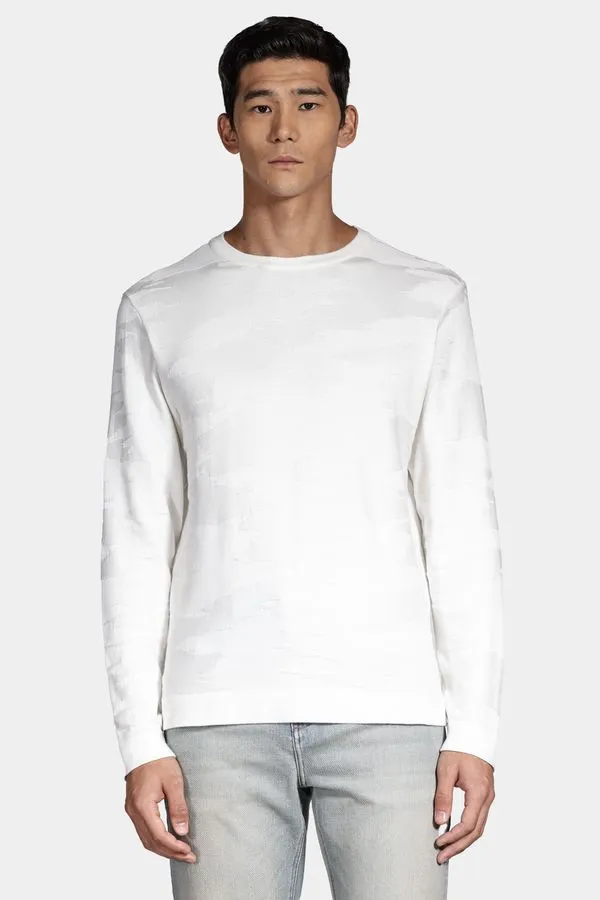 Tricot Manga Longa Jacquard Camuflado Off White - XGG