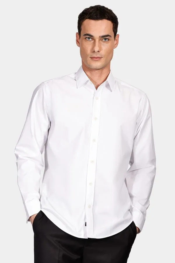 Camisa Manga Longa Cosmo Regular em Algodão Paper Touch Liso Branco - G