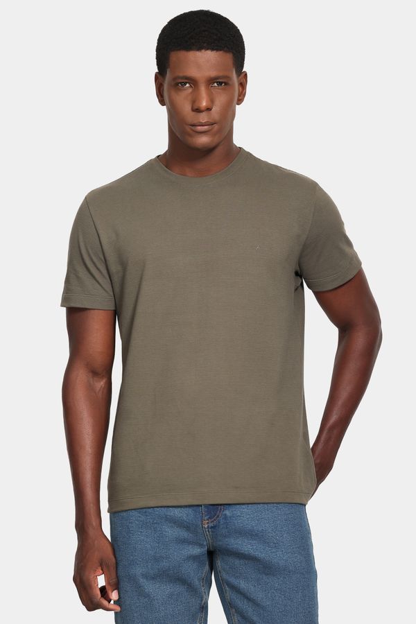 Camiseta Manga Curta Malha Quadrile Verde Oliva - G