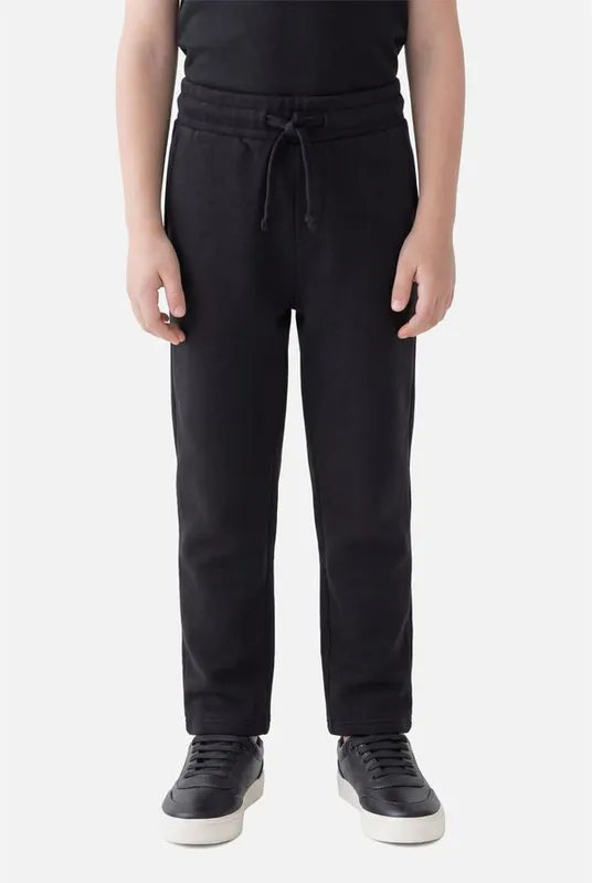 Calça Infantil Moletom Com Bolso Preto - 12
