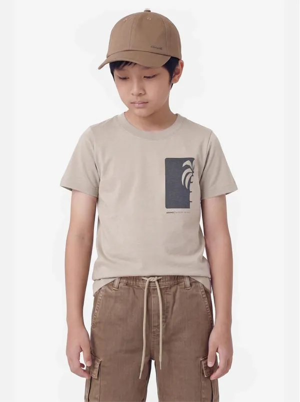 Camiseta Manga Curta Infantil Coqueiro Caqui - PP