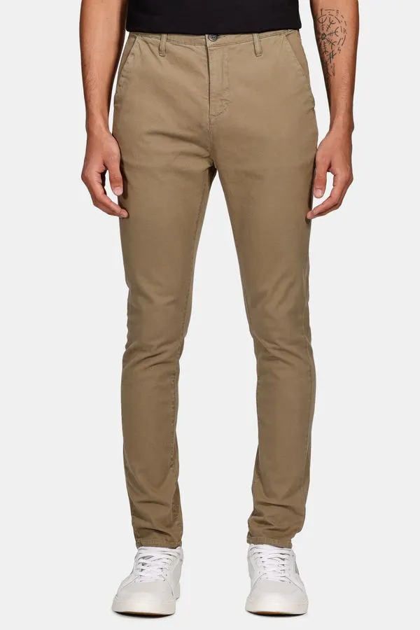 Calça Chino Skinny Sarjada Verde Oliva - 40
