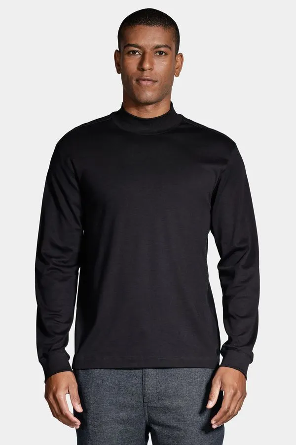 Camiseta Manga Longa Gola Alta Hermes Preto - M
