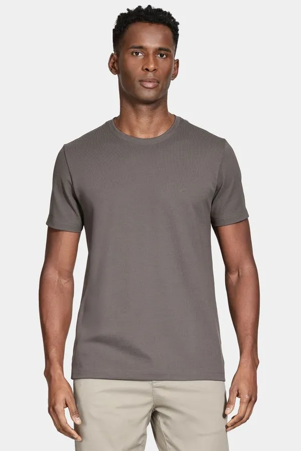 Camiseta Manga Curta Piquet Peruano Chumbo - P