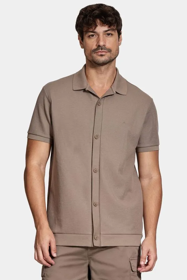 Camisa Manga Curta Interlock Com Textura Charuto - G