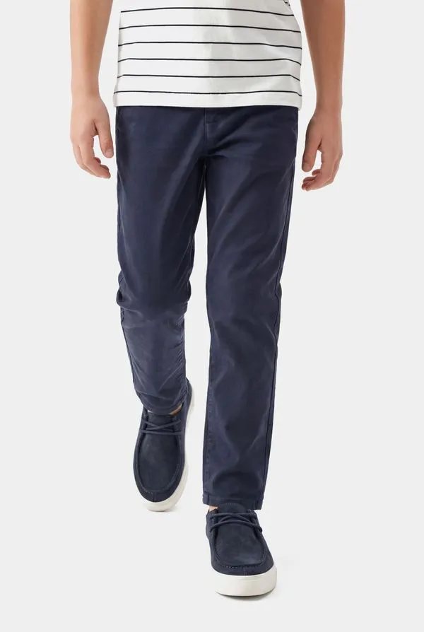 Calça Chino Infantil Color Marinho - 4