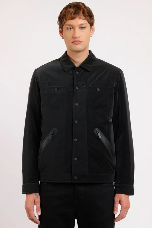 Jaqueta Nylon Sarjado Trucker Herchcovitch Preto - XGG