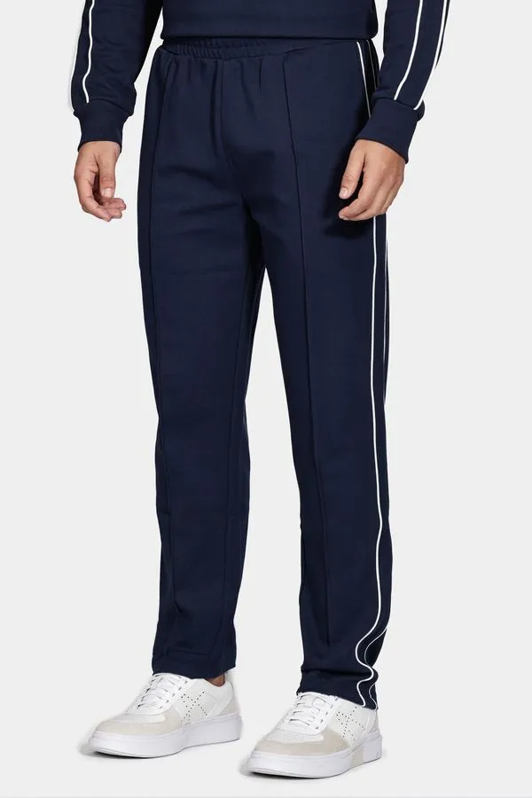 Calça de Moletom de Textura Piquet Navy - G