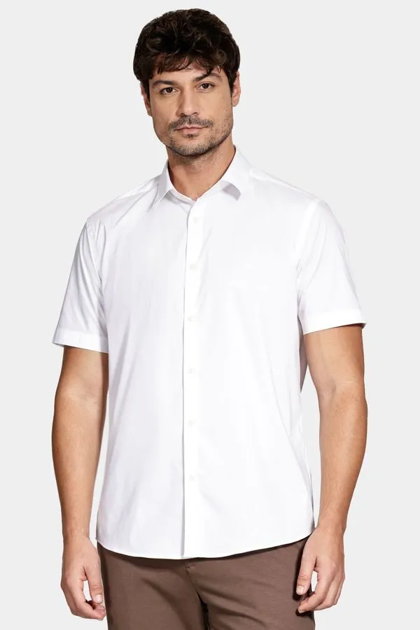 Camisa Manga Curta Slim Tech Branco - GG