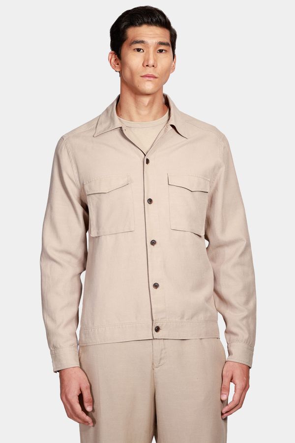Camisa Manga Longa Overshirt Tencel Lenzing™ Cáqui - XGG