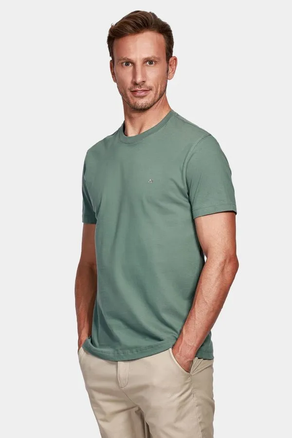 Camiseta Manga Curta Básica Verde Agua Marinha - G