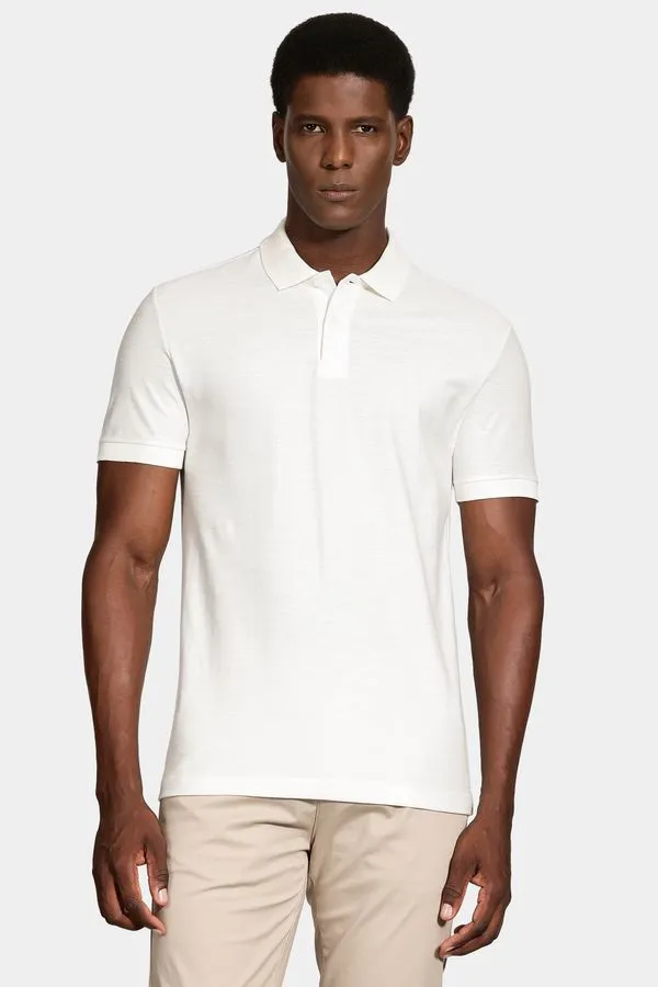 Polo Manga Curta Piquet Flame Off White - GG