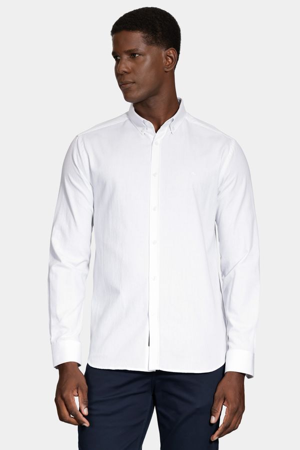 Camisa Manga Longa Slim Button Down Colors Branco - P