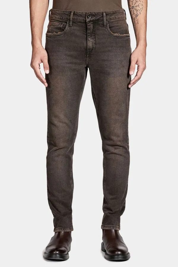 Calça Jeans Slim Red Black Dirty Preto - 42