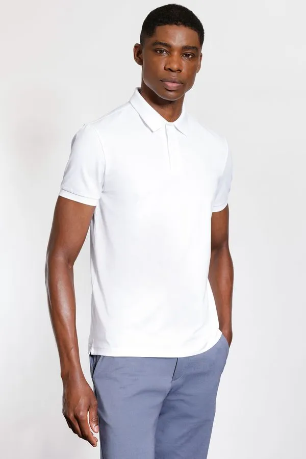 Polo Manga Curta Piquet Silk Tech Branco - P