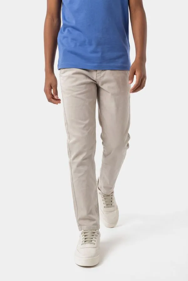 Calça Chino Infantil Color Areia - 8