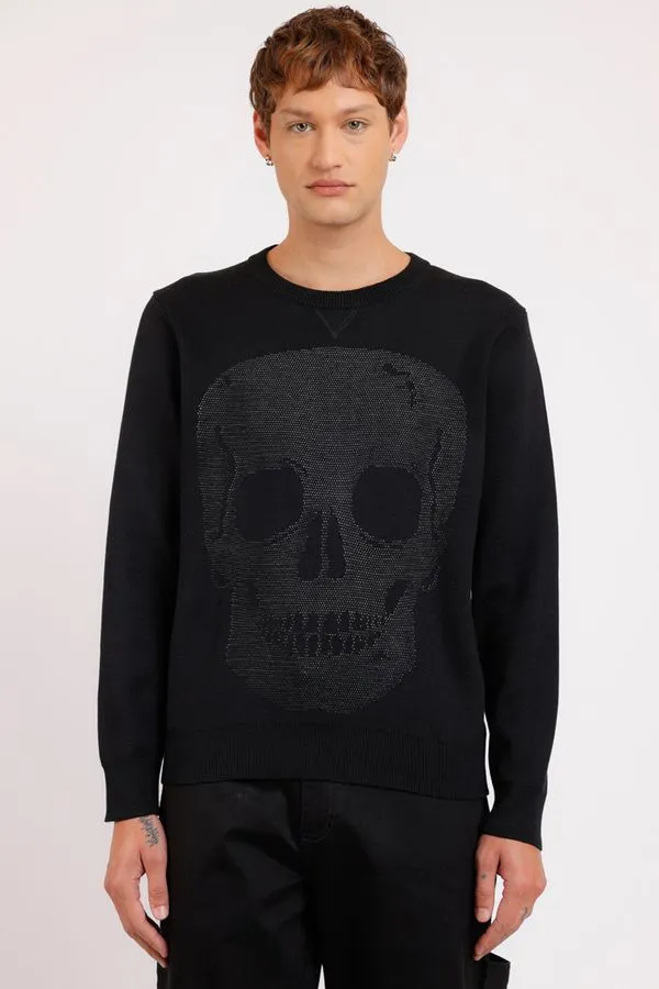 Tricot Manga Longa Caveira Herchcovitch Preto - M