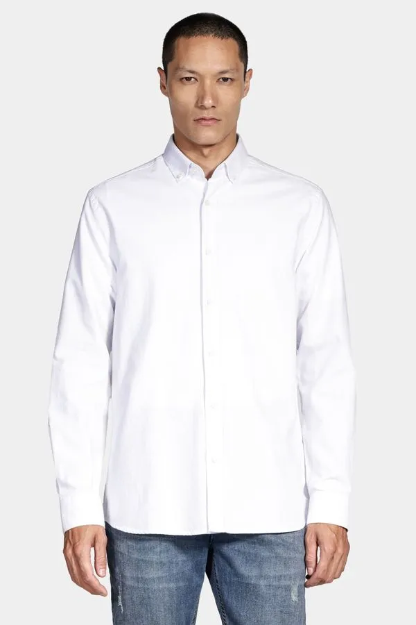 Camisa Manga Longa Oxford Button Down Planalto Branco Osso - G