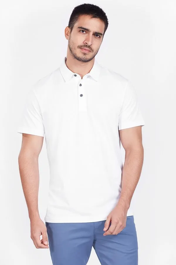 Polo Manga Curta Algodão Pima Surton Branco - M
