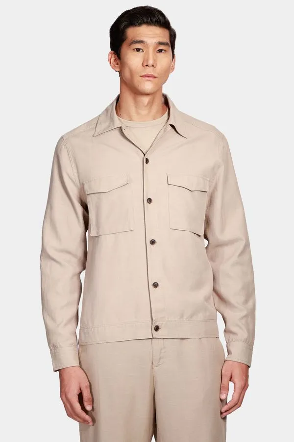 Camisa Manga Longa Overshirt Tencel Lenzing™ Cáqui - GG