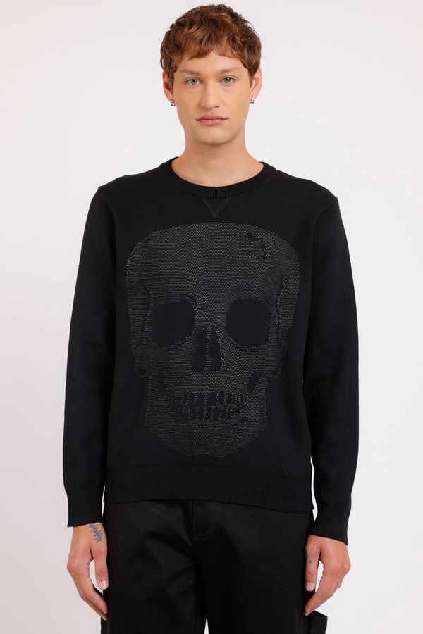 Tricot Manga Longa Caveira Herchcovitch Preto - GG