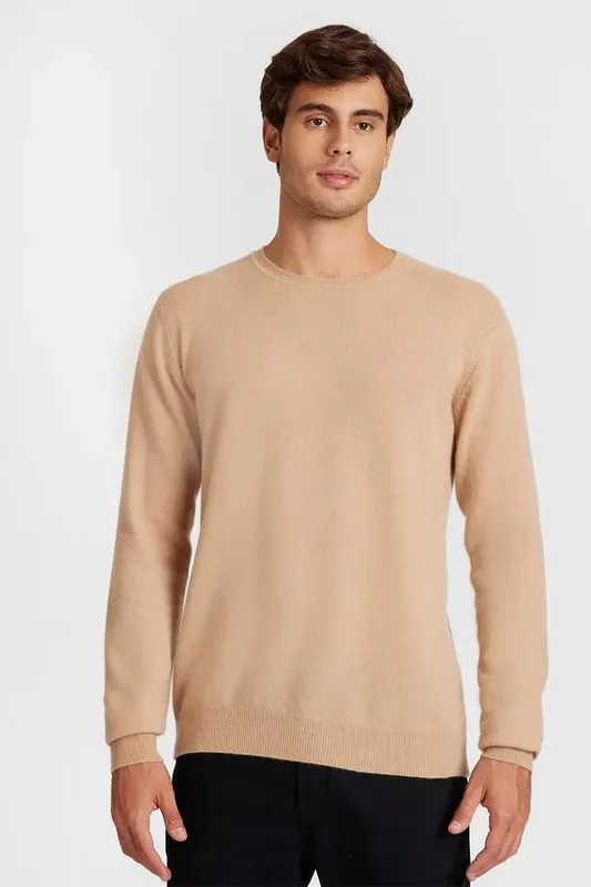 Tricot Manga Longa 100% Cashmere Caramelo - M