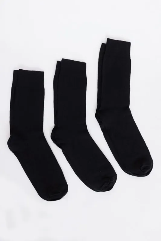 Kit Meia Básica Cano Longo Preto - 39A44