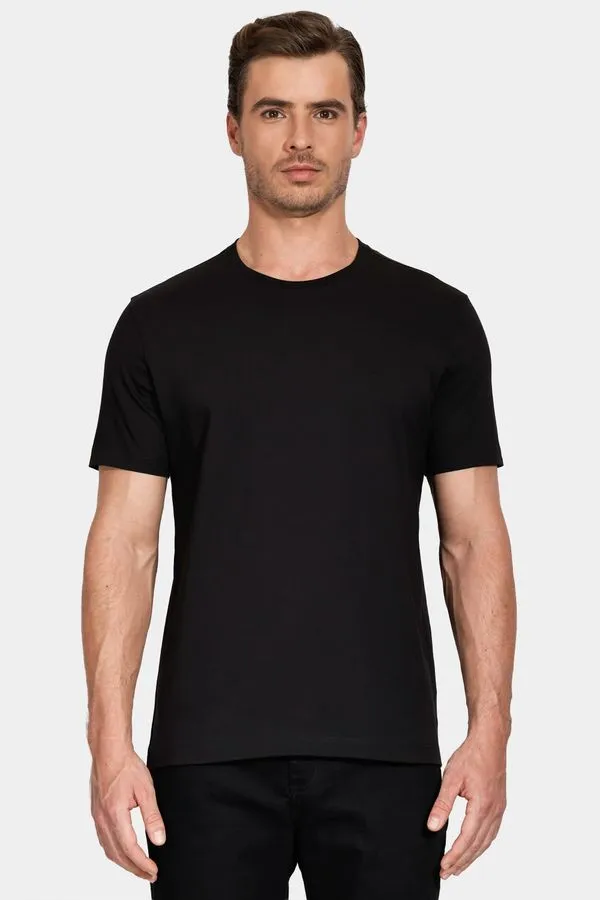 Camiseta Manga Curta Algodão Peruano Preto - G