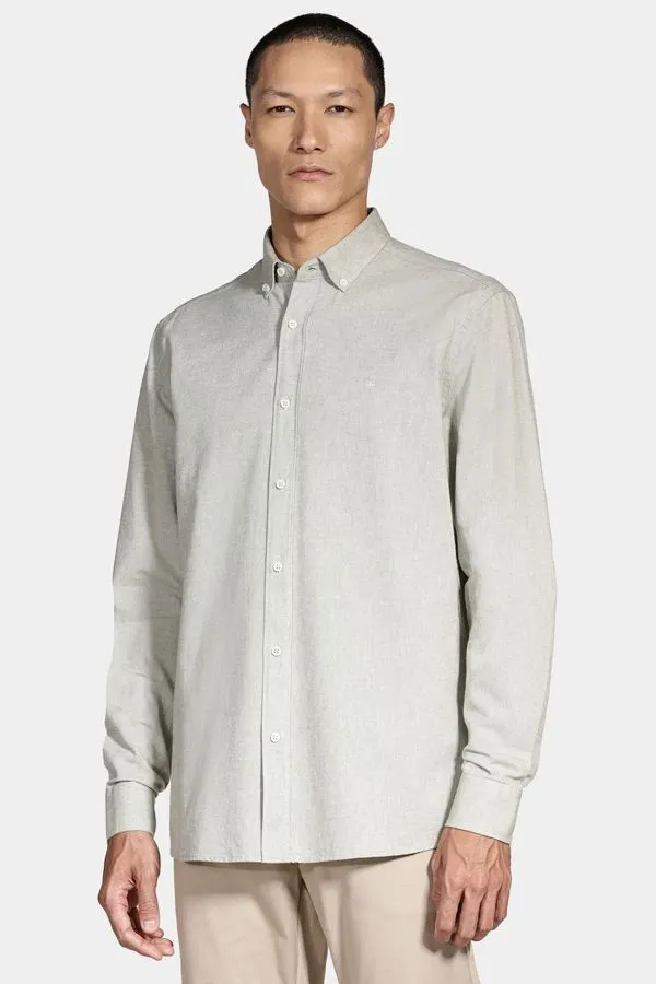 Camisa Manga Longa Oxford Button Down Planalto Verde Folha - G